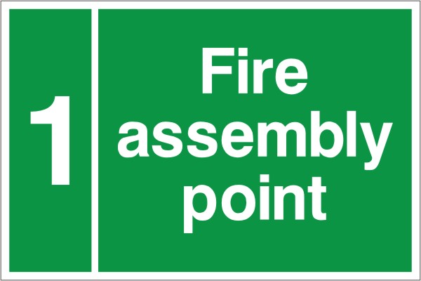 Fire Assembly Point Numbered Rigid 600mm x 400mm